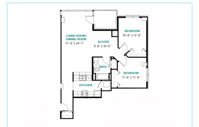 2 beds, 1 bath, 1,045 sqft, $2,300, Unit 0610