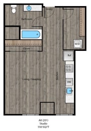 Studio, 1 bath, 560 sqft, $1,325