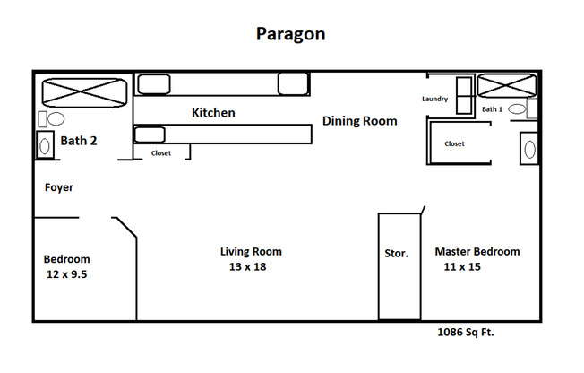 2 beds, 2 baths, 1,086 sqft, $1,349.99, Unit 761-213