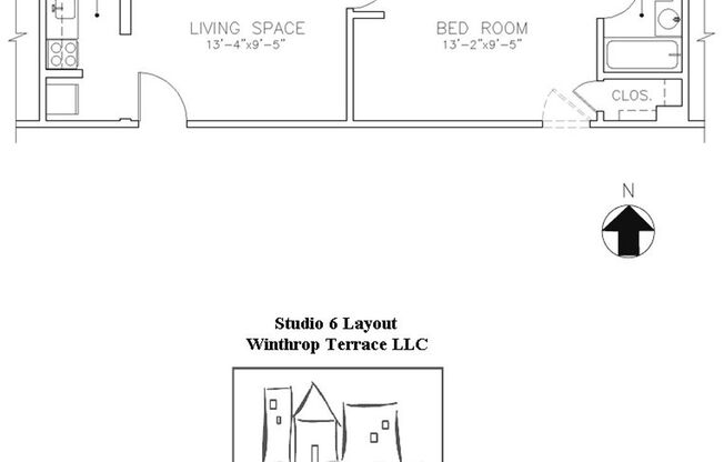 Studio, 1 bath, 233 sqft, $1,350, Unit 906