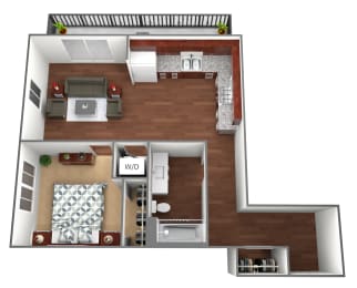 1 bed, 1 bath, 616 sqft, $1,598