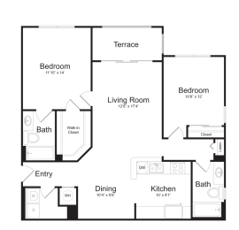 2 beds, 2 baths, 1,204 sqft, $2,269