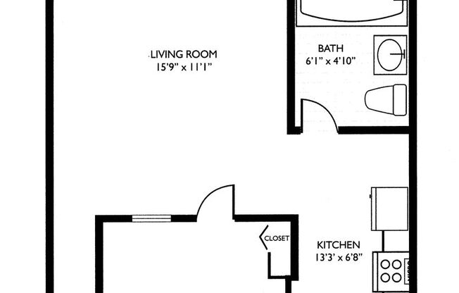 1 bed, 1 bath, 419 sqft, $1,595, Unit 210