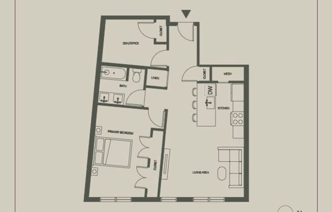 1 bed, 1 bath, 636 sqft, $3,800, Unit 206