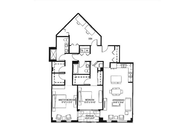 2 beds, 2 baths, 1,665 sqft, $2,399, Unit 1102