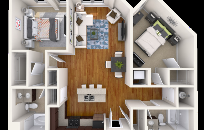 2 beds, 2 baths, 1,073 sqft, $2,094