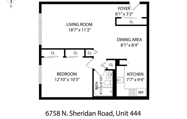 1 bed, 1 bath, $1,775, Unit 444