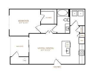1 bed, 1 bath, 729 sqft, $1,434