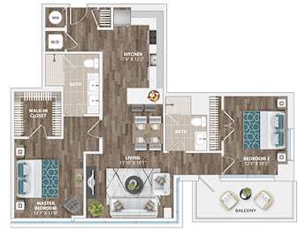 2 beds, 2 baths, 1,068 sqft, $2,820