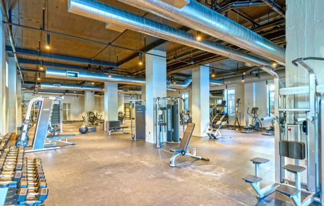 the gym at the lofts at gin alley