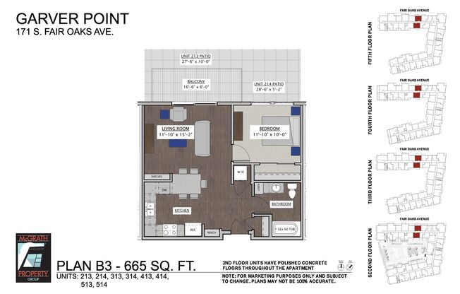 1 bed, 1 bath, 665 sqft, $1,675, Unit 314