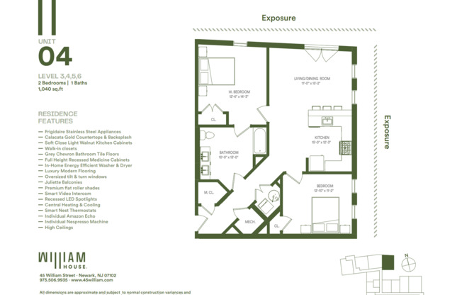 2 beds, 1 bath, 1,040 sqft, $2,750, Unit 304