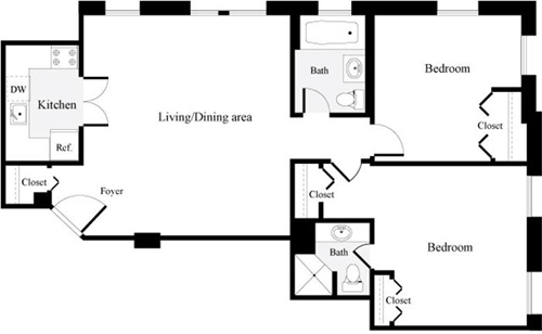2 beds, 2 baths, 750 sqft, $2,445, Unit 0206