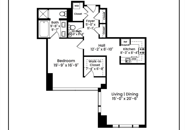 1 bed, 1.5 baths, 1,061 sqft, $5,750, Unit 14E