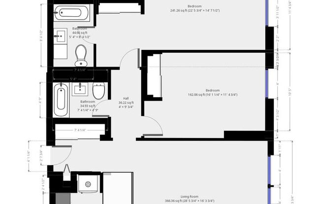 2 beds, 2 baths, 1,099 sqft, $3,800, Unit 806