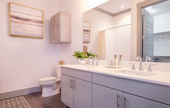 luxury bathroom at Reveal Skyline apartments