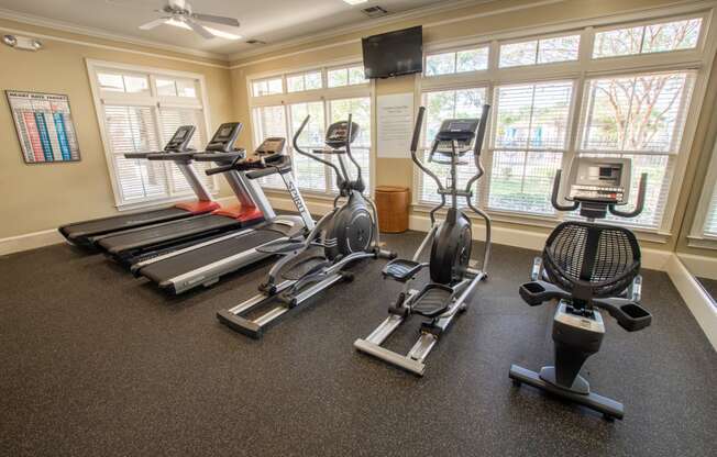 Fitness center veranda at Taylor oaks
