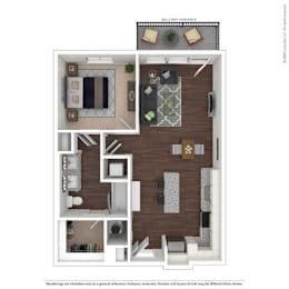 1 bed, 1 bath, 737 sqft, $1,714