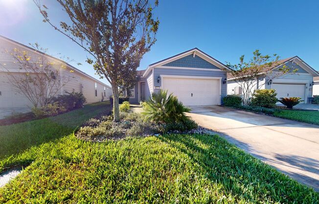 This stunning 2-bedroom, 2-bathroom pool home is available for rent in the highly desirable Del Webb eTown community,