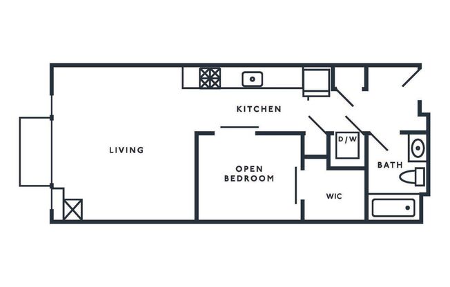 1 bed, 1 bath, 545 sqft, $2,495, Unit 708