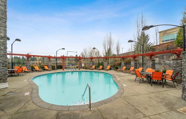 Pool area at Beaumont Apartments, 14001 NE 183rd Street, WA