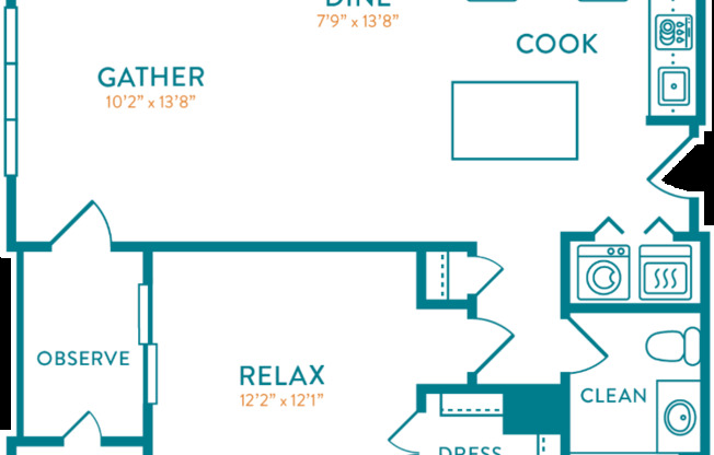 1 bed, 1 bath, 824 sqft, $2,559