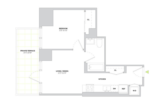 1 bed, 1 bath, $5,840, Unit 32K
