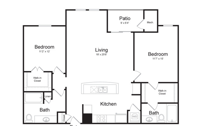 2 beds, 2 baths, 1,283 sqft, $2,271