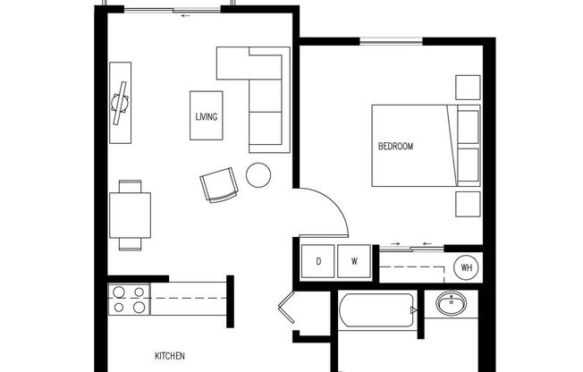 1 bed, 1 bath, 625 sqft, $1,395, Unit A105