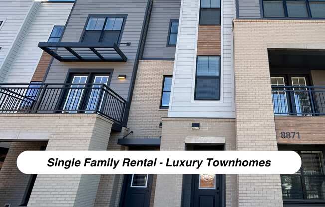 a single family rental luxury townhomes in a large apartment building at Meridian at CityPlace, Woodbury, MN 55125