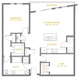 1 bed, 1 bath, 925 sqft, $2,108