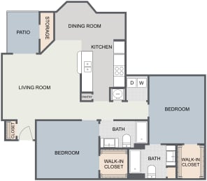 2 beds, 2 baths, 1,138 sqft, $1,542