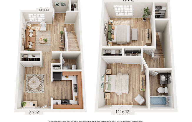 2 beds, 1.5 baths, 1,067 sqft, $1,600