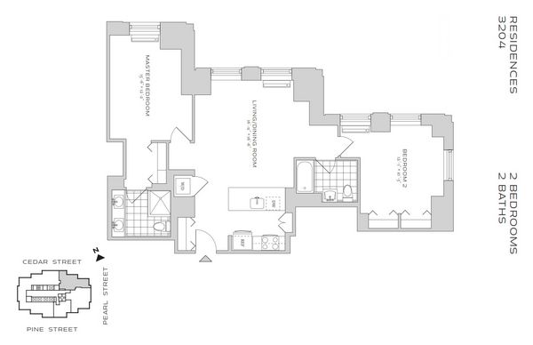 2 beds, 2 baths, 1,123 sqft, $8,216, Unit 3204