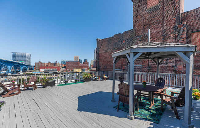 Rooftop deck downtown Cleveland