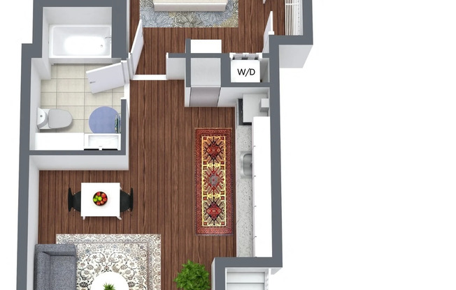 1 bed, 1 bath, 589 sqft, $1,568