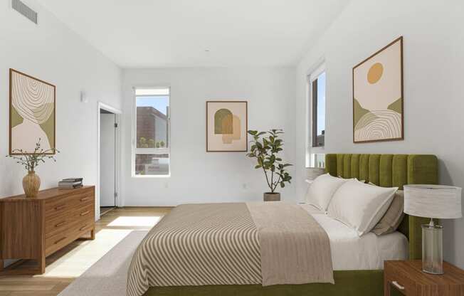 Maya Apartments unit 604 bedroom with windows