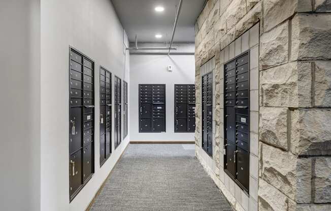 a view of the mail room at The Yards and Backyards, Saint Paul, Minnesota  55075