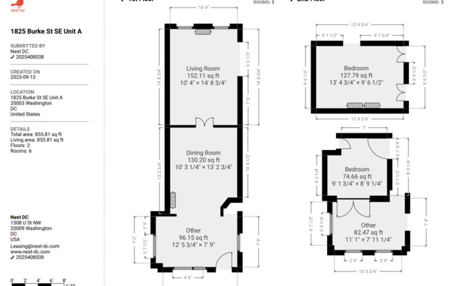 2 beds, 2.5 baths, 1,288 sqft, $3,500, Unit Unit A (Main House)