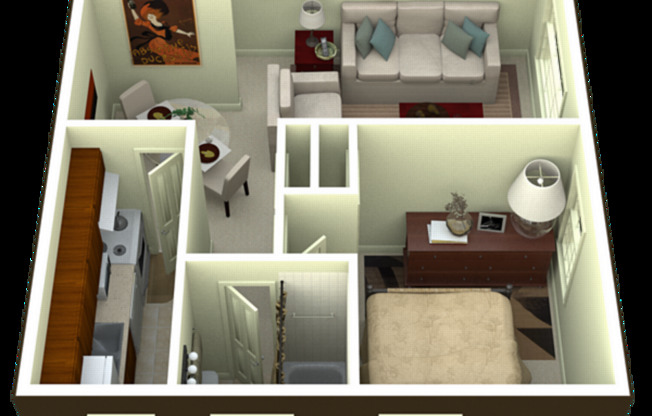 1 bed, 1 bath, 600 sqft, $1,399