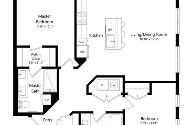 2 beds, 2 baths, 1,044 sqft, $2,755