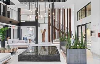 Multi-story clubhouse entry