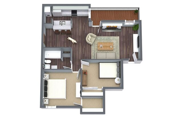 2 beds, 1 bath, 860 sqft, $960