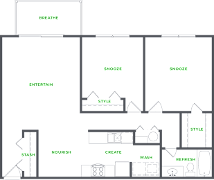 2 beds, 1 bath, 1,075 sqft, $1,294