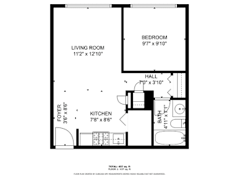1 bed, 1 bath, 550 sqft, $850