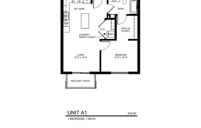 1 bed, 1 bath, 679 sqft, $1,582, Unit 413