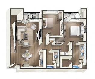 2 beds, 2 baths, 1,203 sqft, $3,495