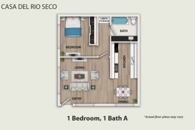 1 bed, 1 bath, 624 sqft, $2,288