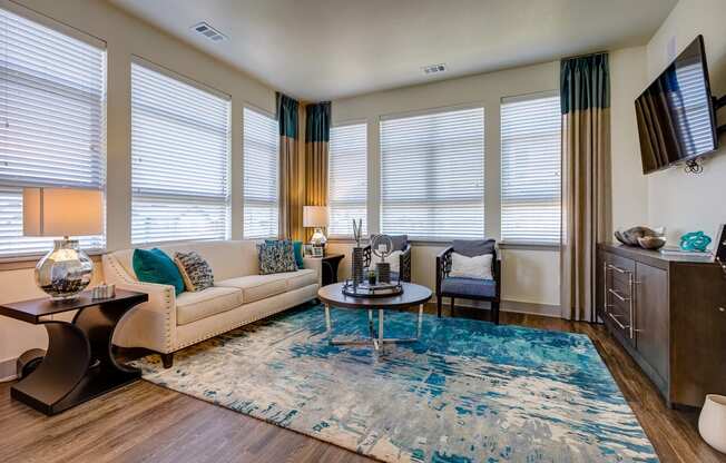 Living room at Windsor at Pinehurst, Lakewood, Colorado