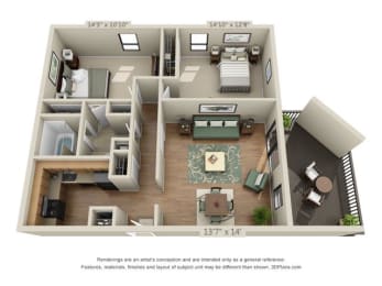 2 beds, 1 bath, 827 sqft, $1,575